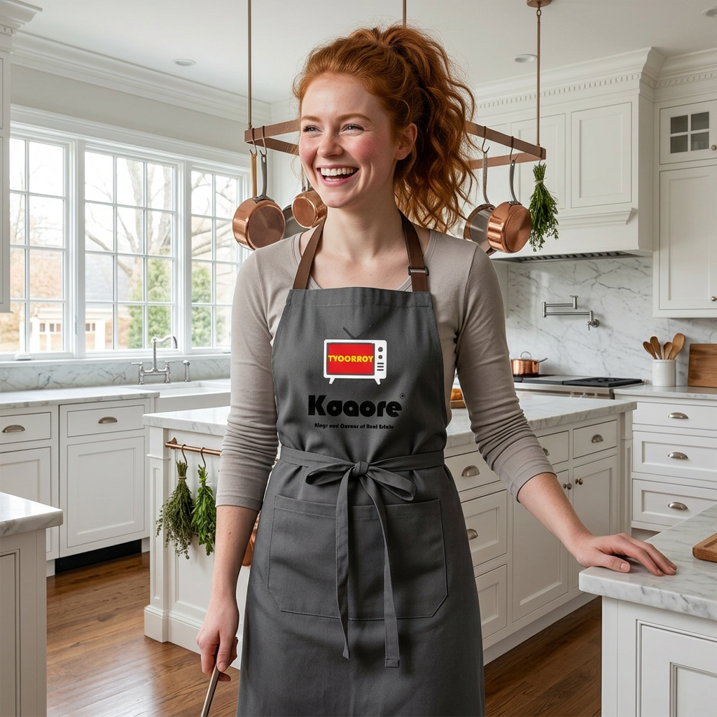 Tvocracy Full-Length Apron — Durable Denim Twill Chef & Grill Apron w/ Pocket