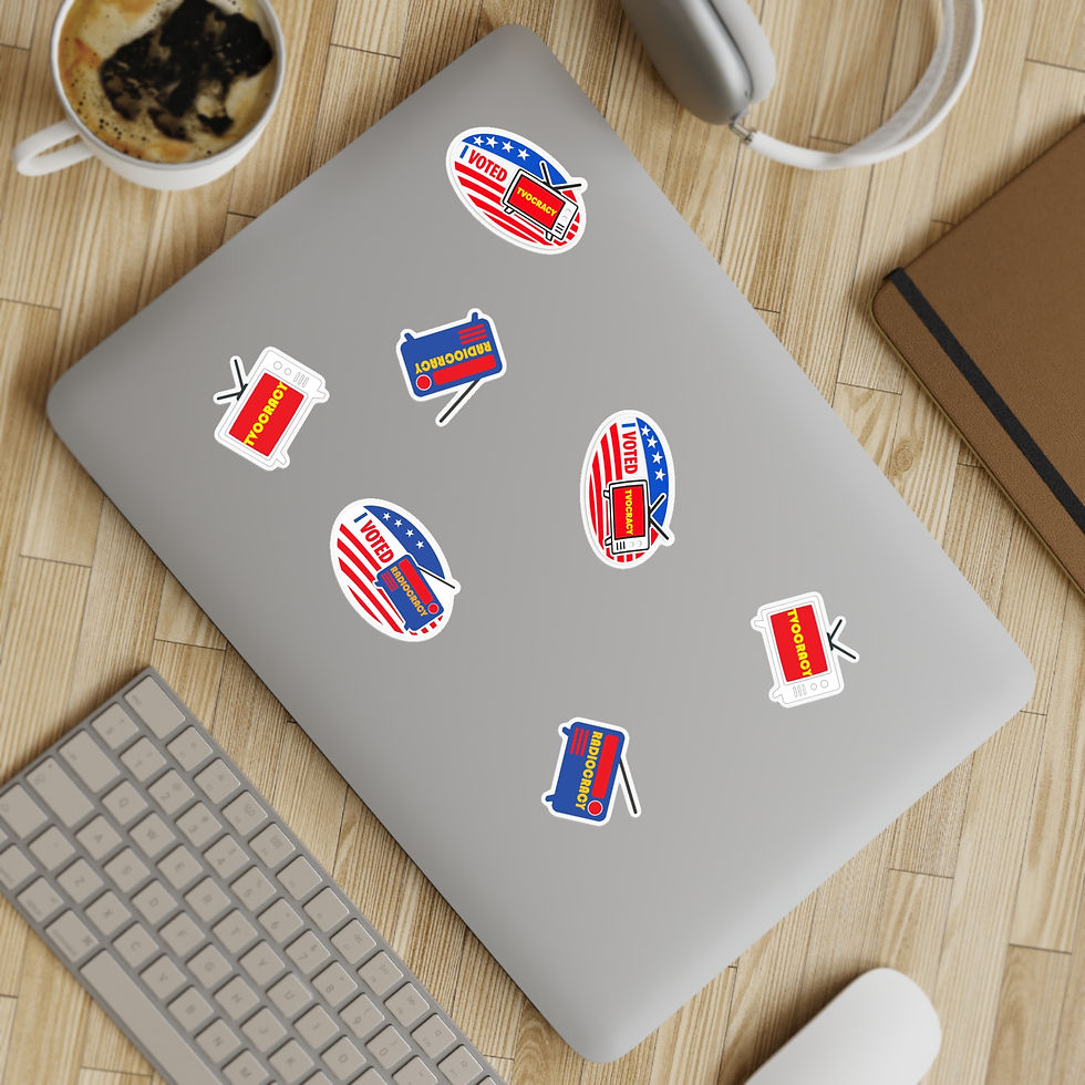 Thumbnail: “I Voted” 6" x 4" Sticker Sheets — 5 Sheets Radiocracy / Tvocracy 20 Stickers