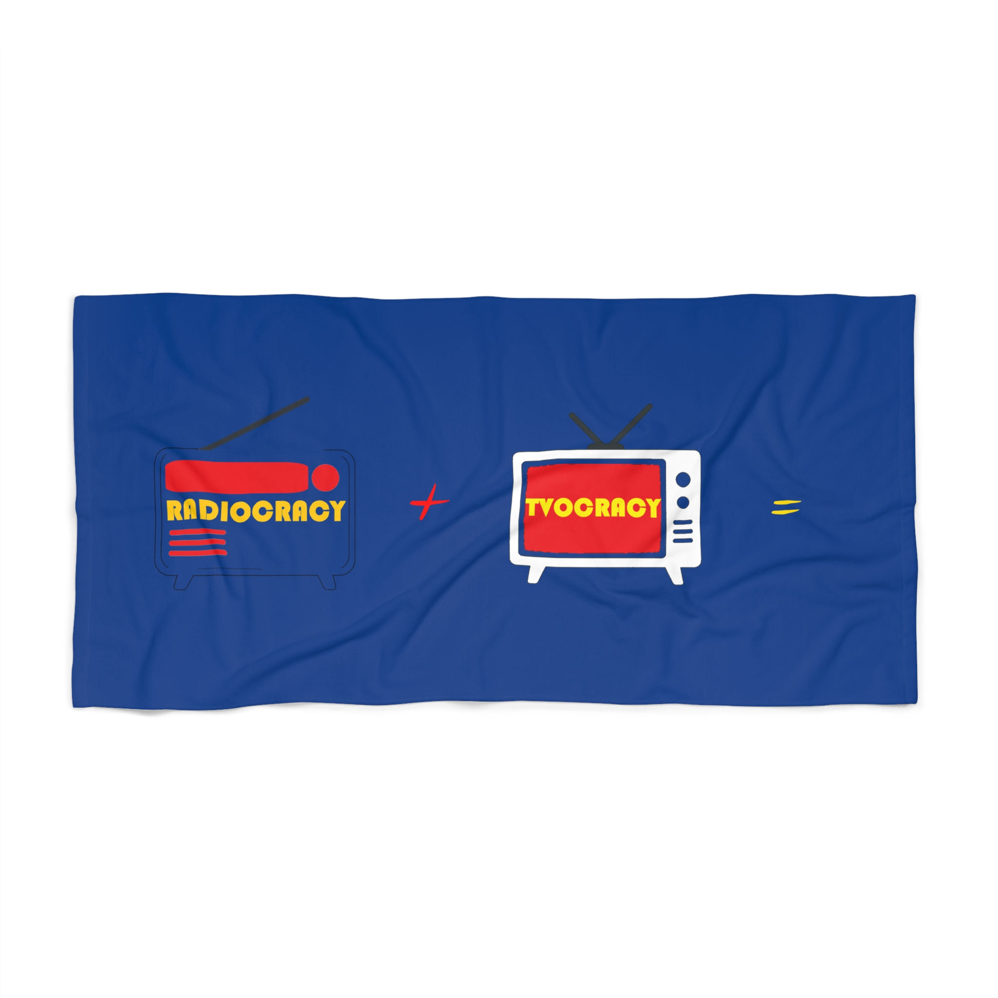 Radiocracy Tvocracy Radio + TV Graphic Beach Towel 