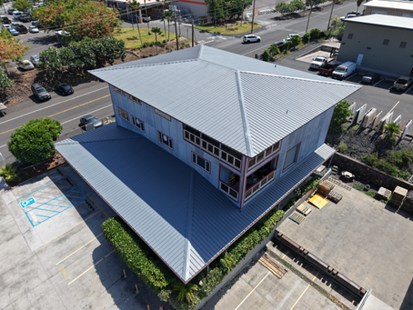 Aerial view of a property managed  by Big Island Commercial Properties off Kauhola Street in the Kaloko Light Industrial Area