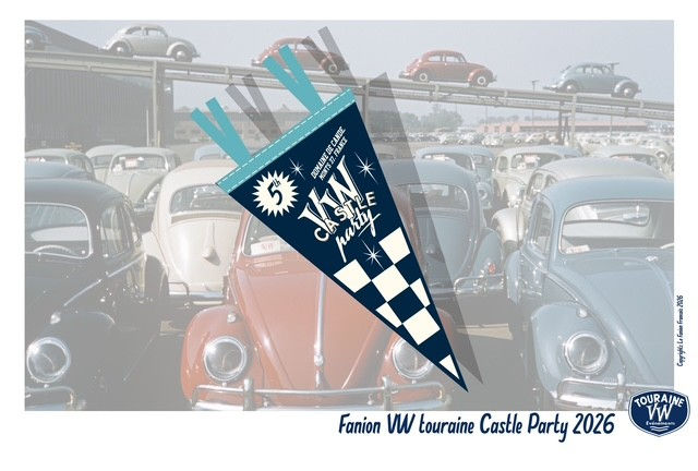 Fanion VW Castle Party PM Bleu