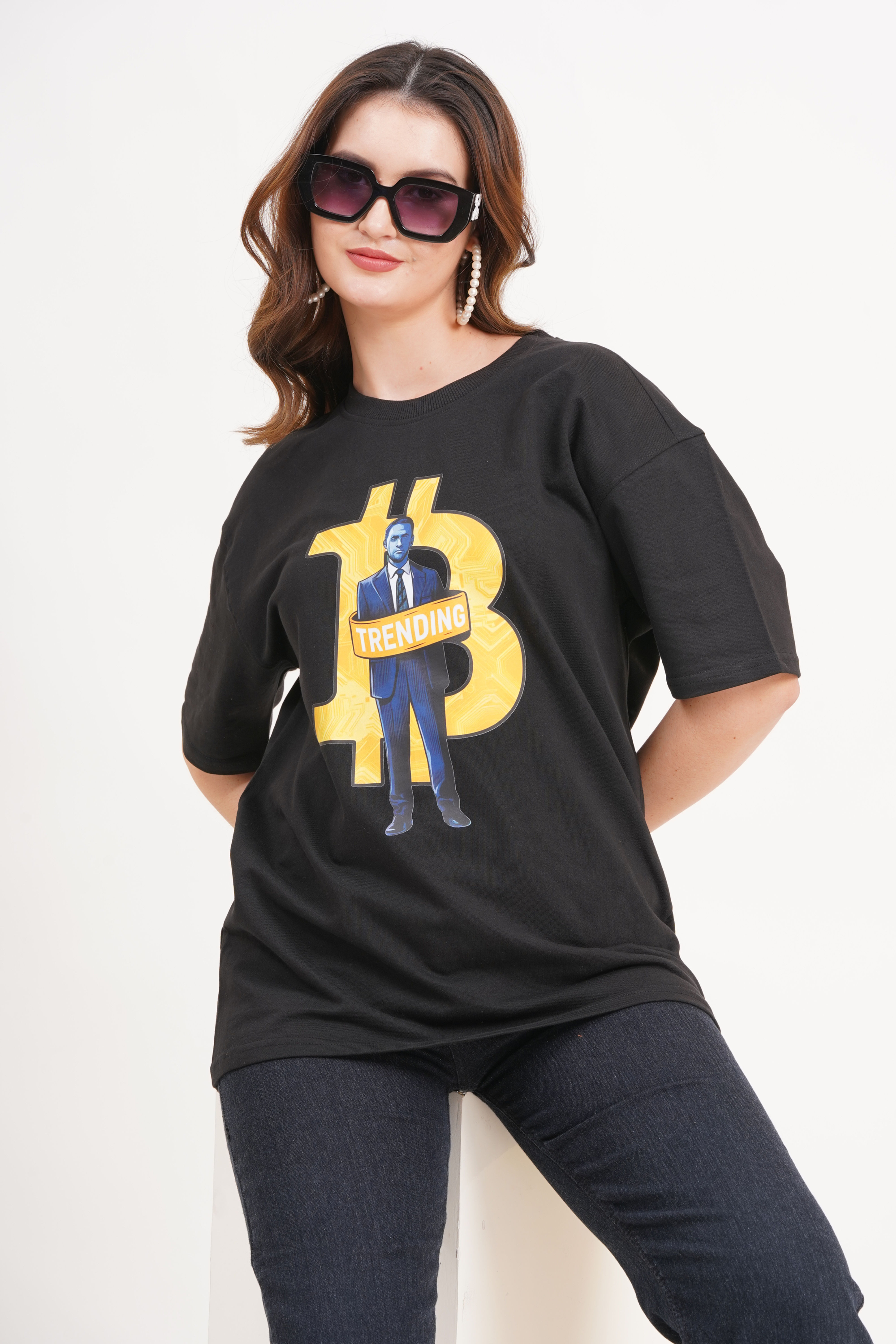 TWERKY x TRENDING BITCOIN VIBES DROP SHOULDER T-SHIRT