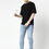 Thumbnail: Solid Black t-shirt side view