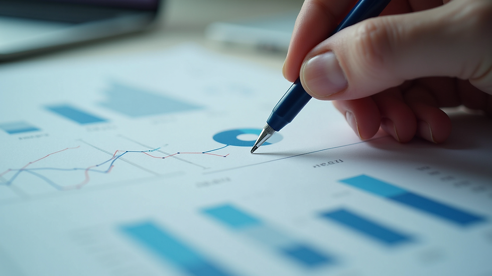 Eye-level view of charts and graphs illustrating referral statistics