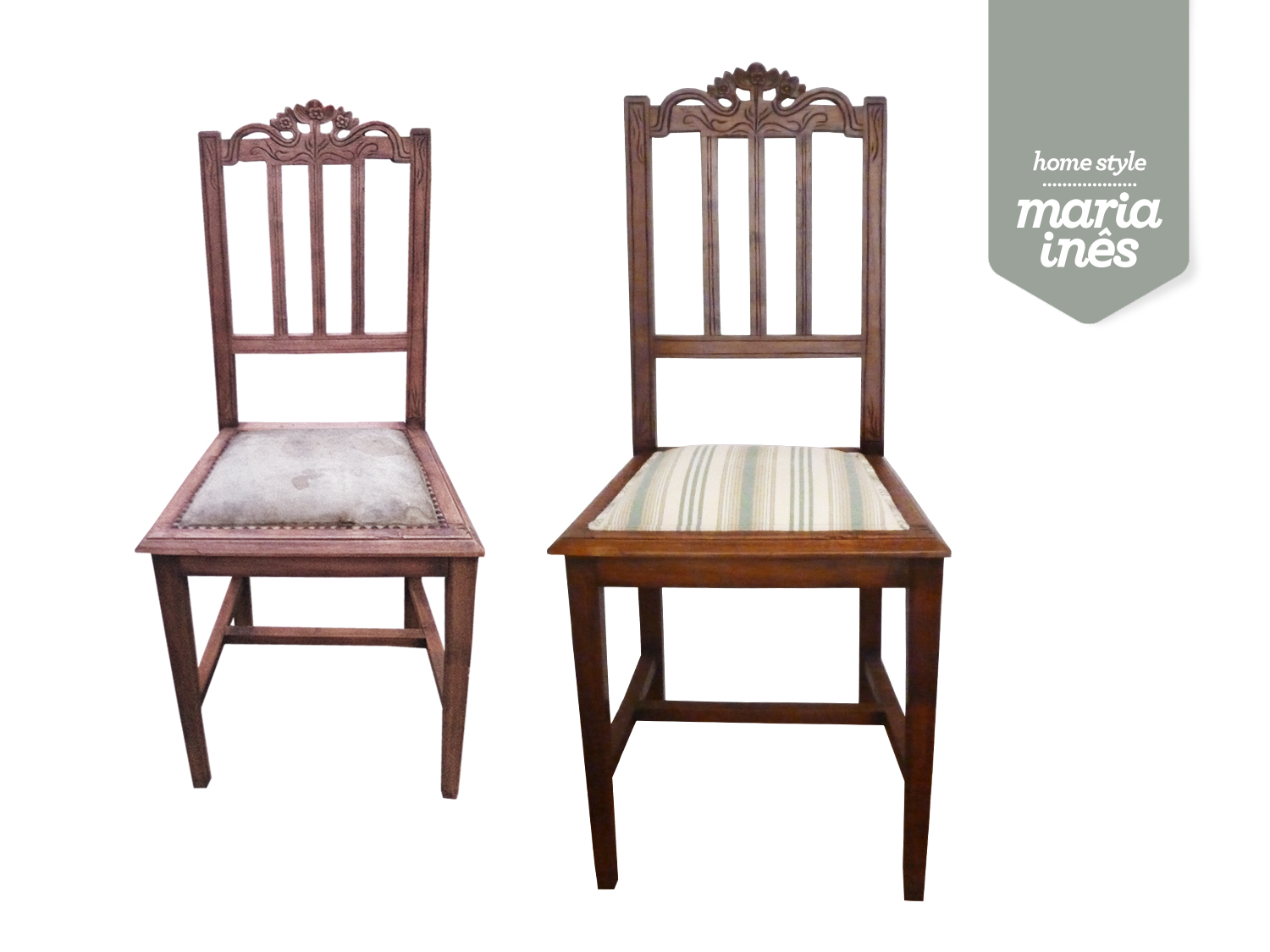 Cadeira riscas pastel