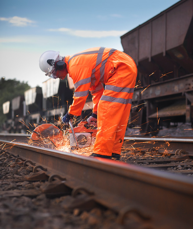 Rail Worker Welding