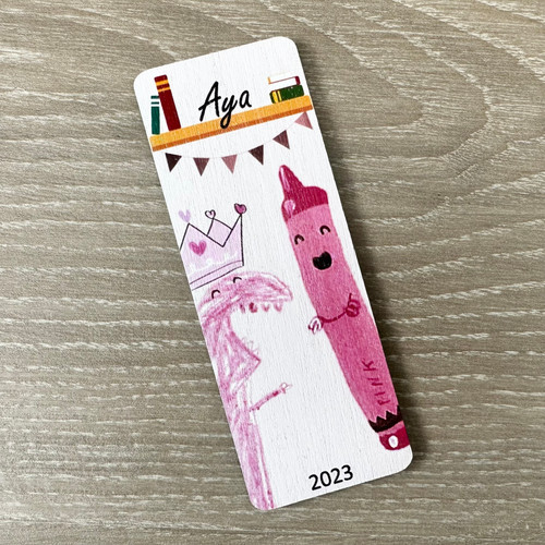 Personalised UV colour printed Crayon Bookmark Deb's Design Lab