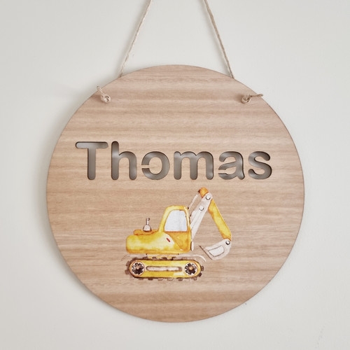 Personalised Construction Door/Wall Plaque Cutout and Print Deb's