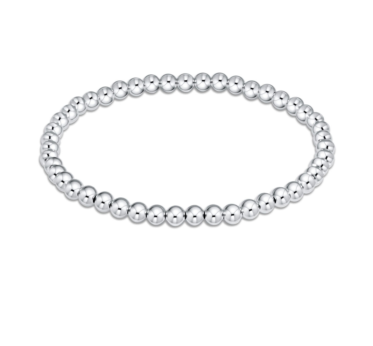 Classic Sterling Silver 4mm Bead Bracelet 