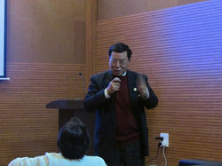 Dr Chourjit Singh delivering his talk