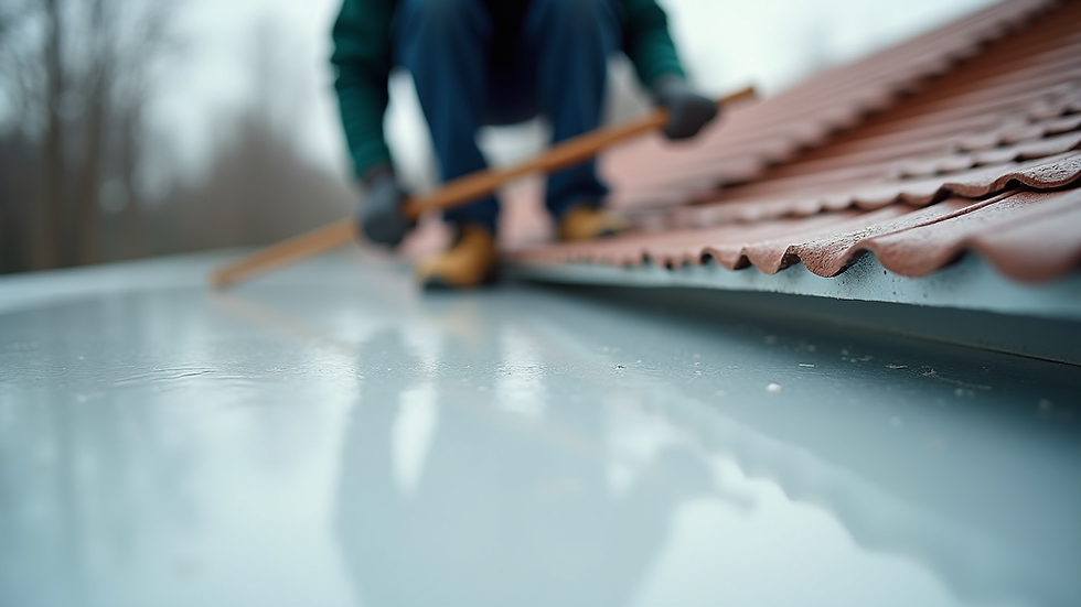 Close-up view of a ceramic sealant application on a roof
