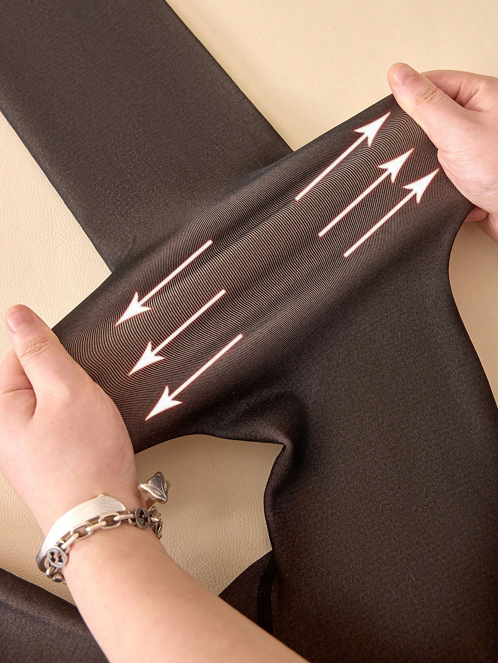 Thumbnail: Women's Black Fleece Lined Thermal Tights - Sheer Look Warm Winter Leggings