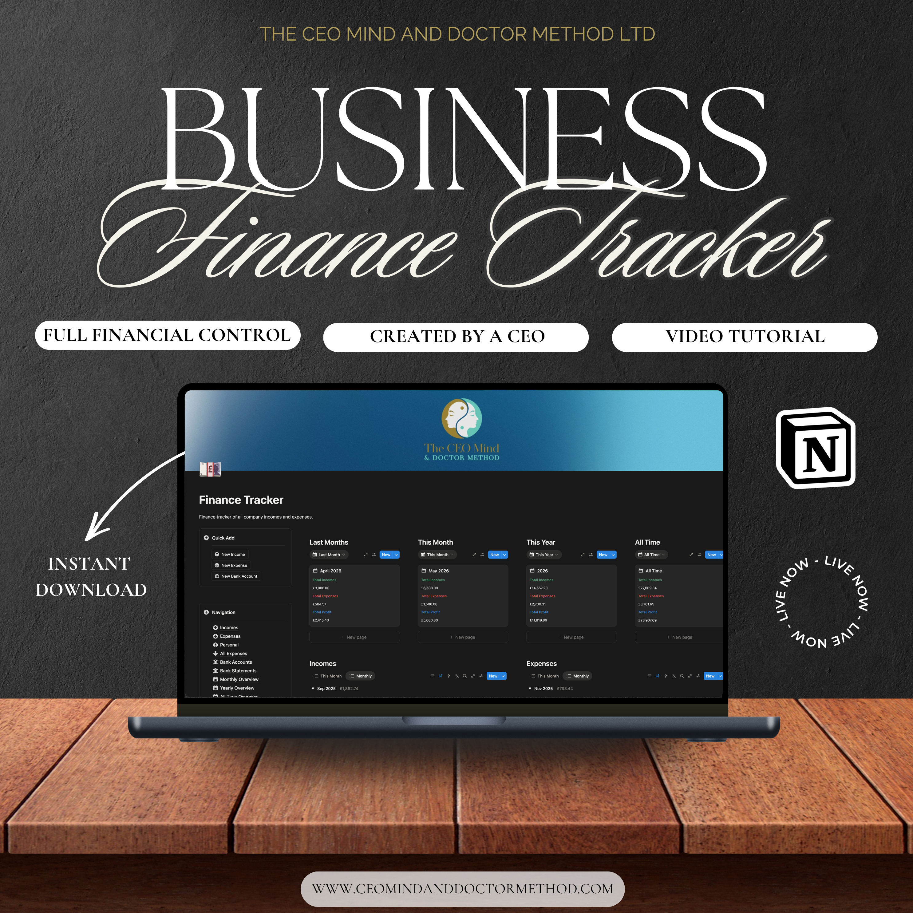 Notion Business Finance Tracker