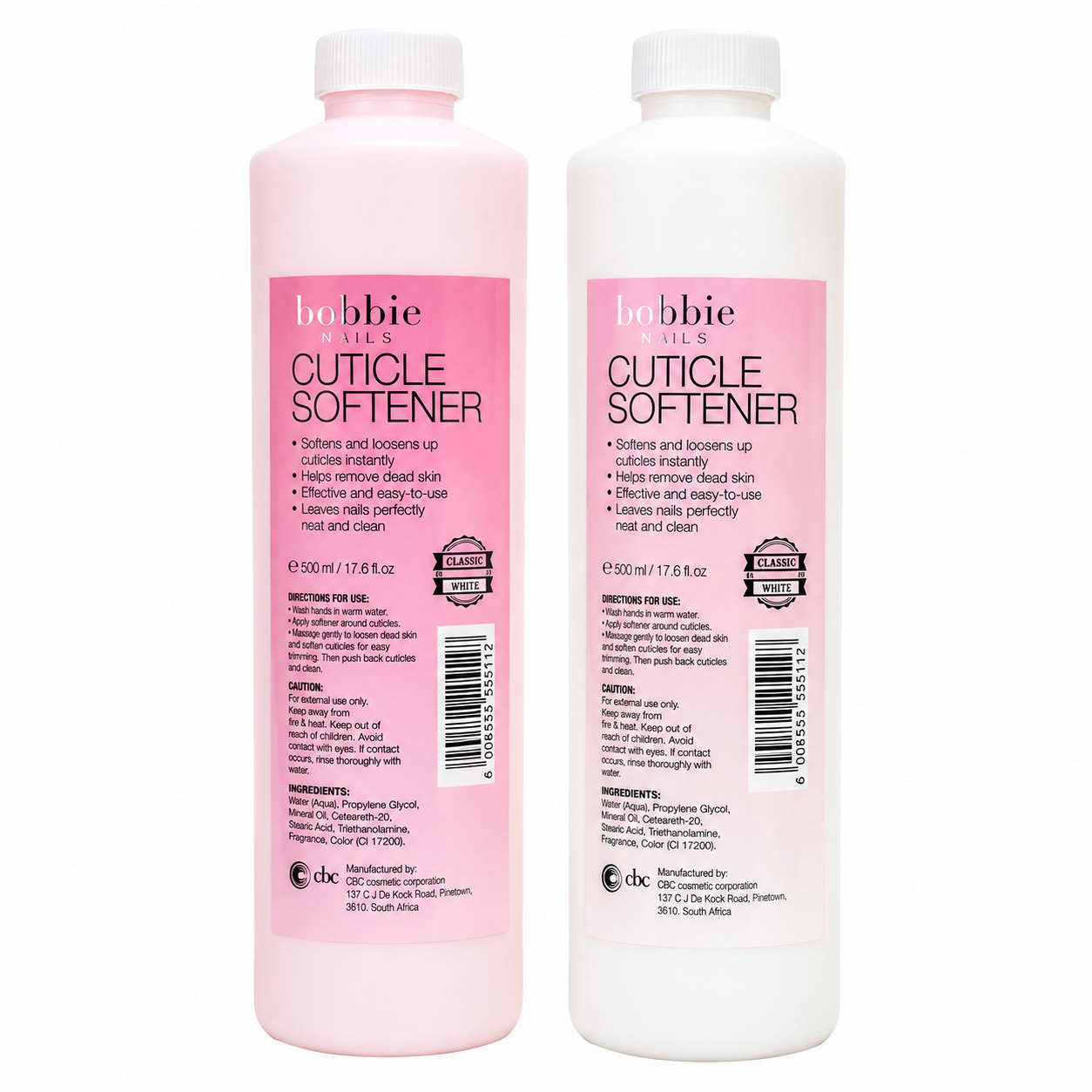 Bobbie Cuticle Remover Pink/White 520ml