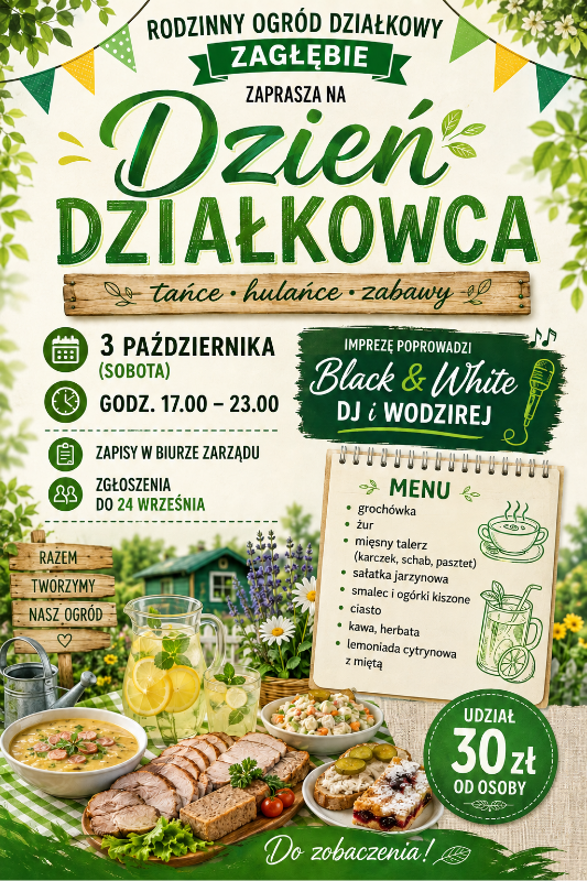 Zapraszamy na Dzień Działkowca