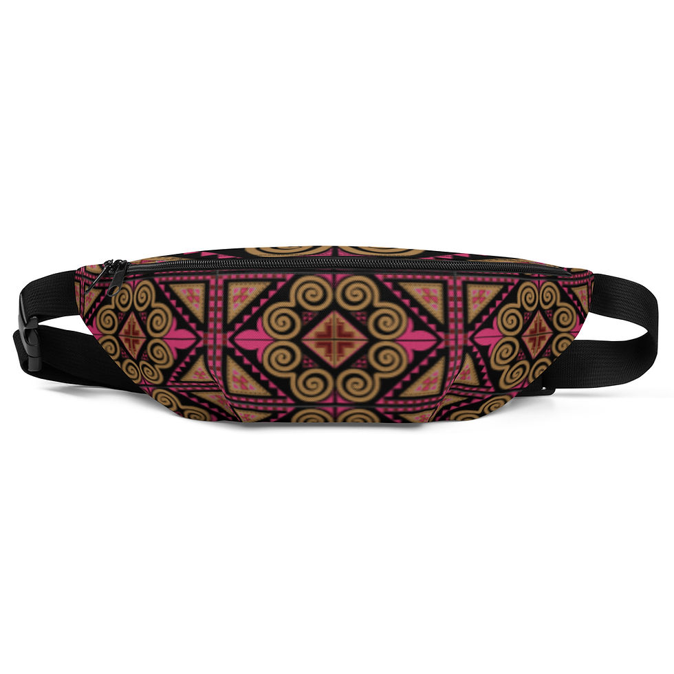 Fanny Pack-Printed Hmong Design-PINK GOLD