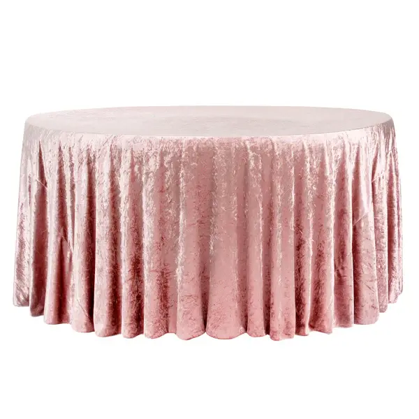 Velvet 132" Round Tablecloth - Dusty Rose/Mauve