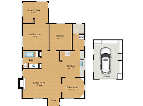 Colored floor plan