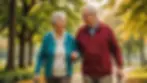 A vibrant elderly couple enjoying an active life together, showcasing longevity and health.
