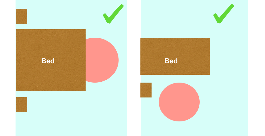 Rug styling in bedroom