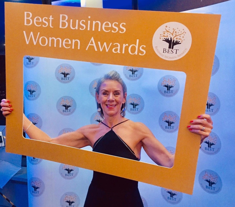 Yoga teacher Vicki Baumann of Yogawithvickib names as finalist in the Best New Business category in the 2019 Best Business Women Awards