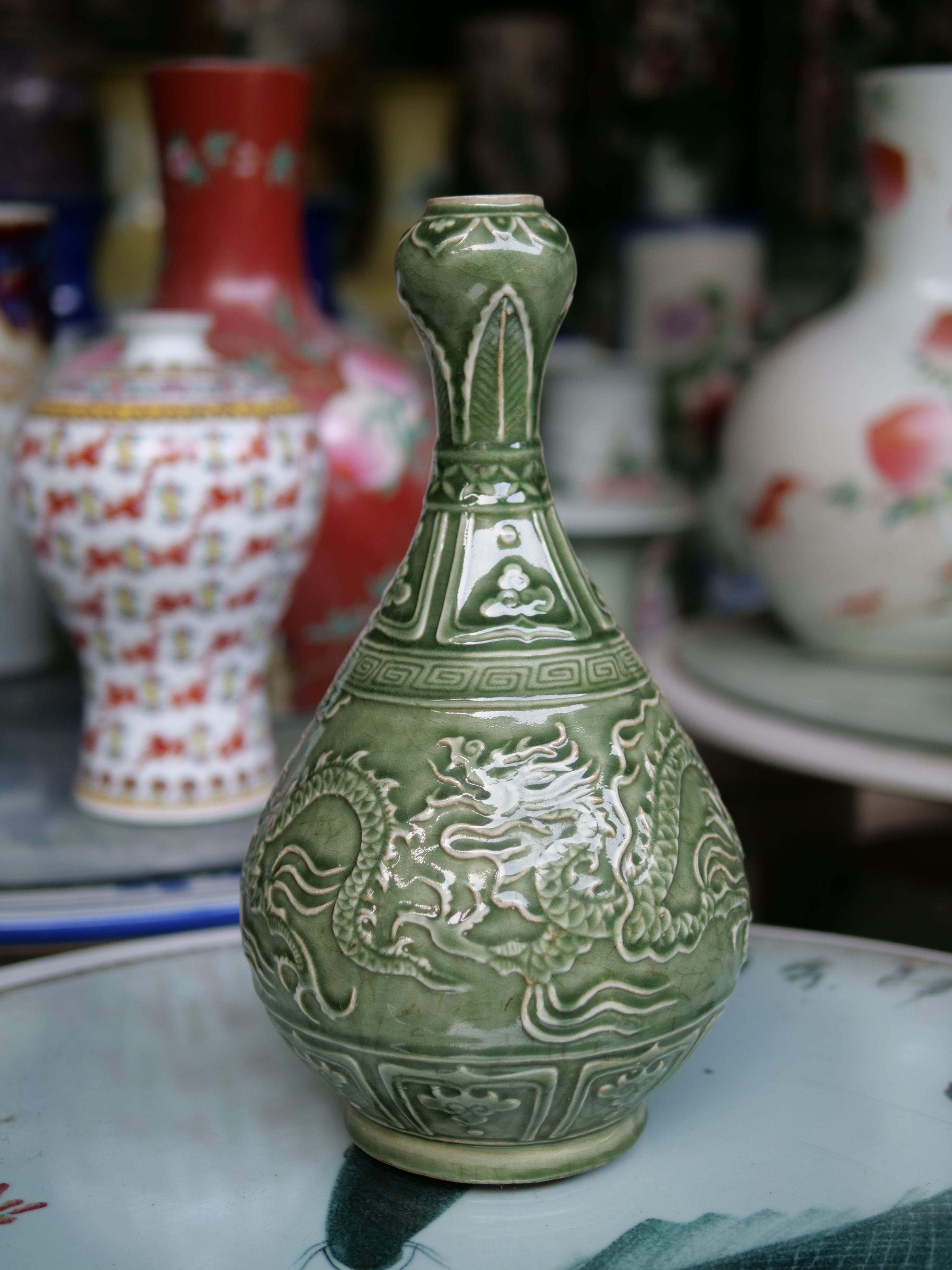 Small Neck Celadon Vase