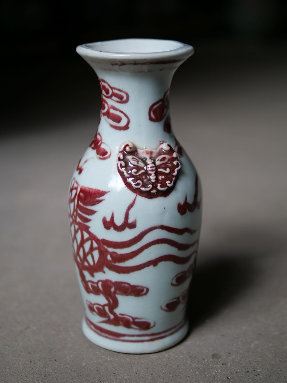Thumbnail: Red and White Series - Small Butterfly Motif Vase