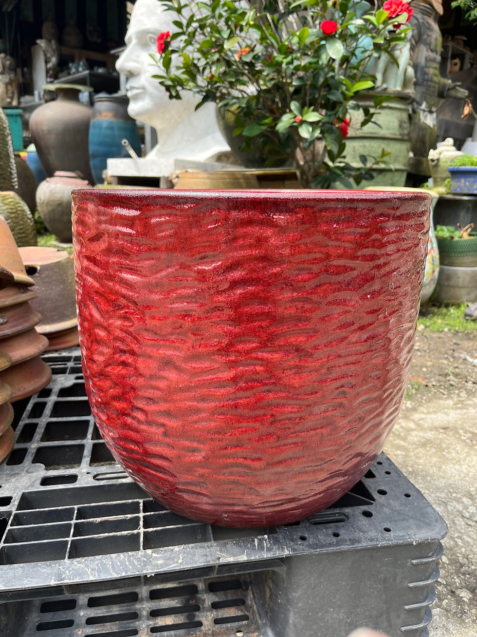 Thumbnail: Honeybloom Green Sasha Ceramic Outdoor Planter