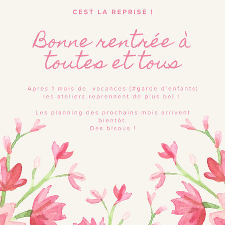 C’est la reprise!