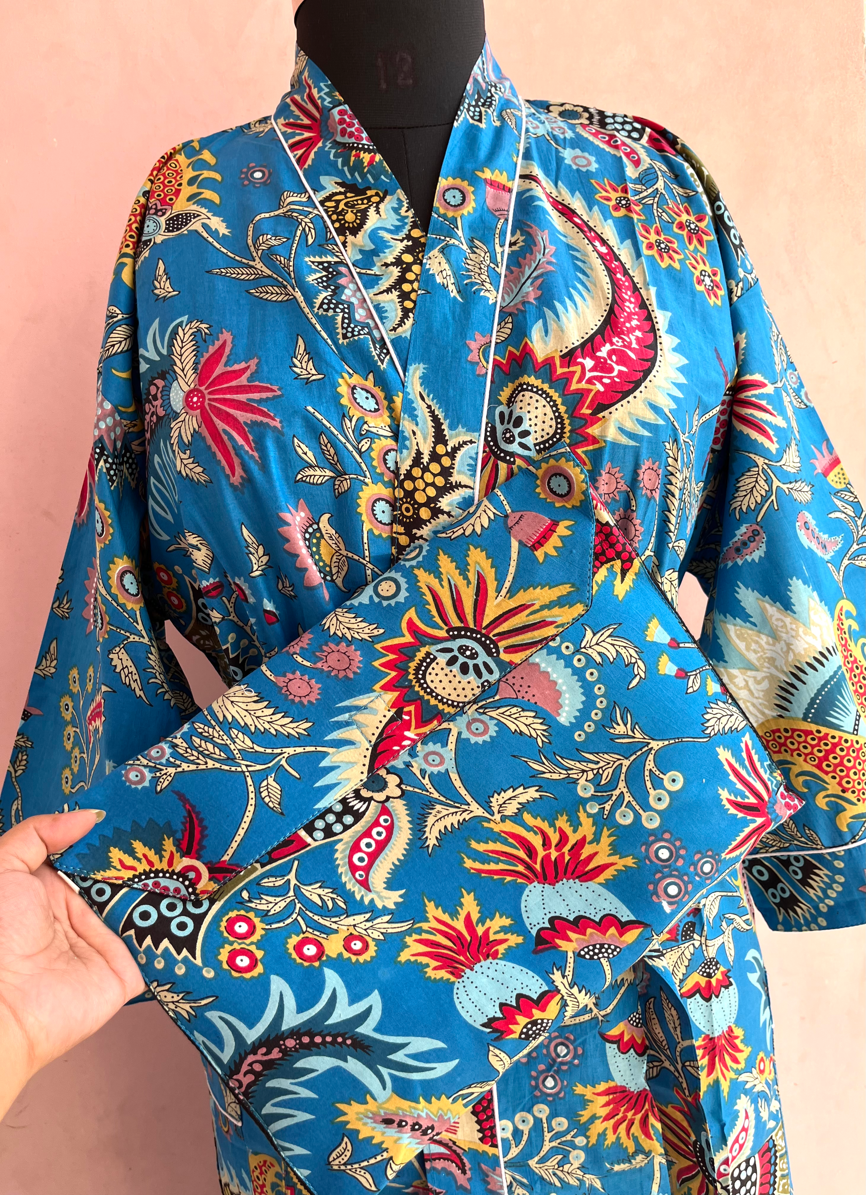 Blue Lillies Women's Cotton Kimono