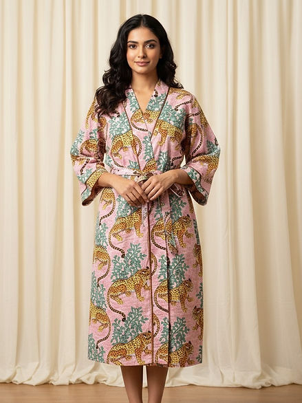 pink animal print dressing gown Womens Dressing Gown