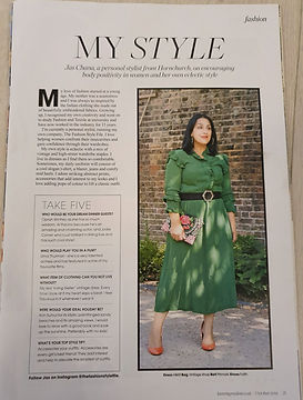 Jas Chana Personal stylist London, press feature in Havering life magazine
