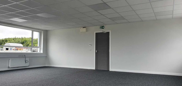 suspended ceiling installation in small office
