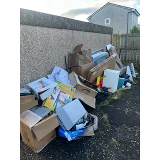 Garden waste and rubbish clearance pile