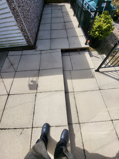 Pressure washed grey stone slabs