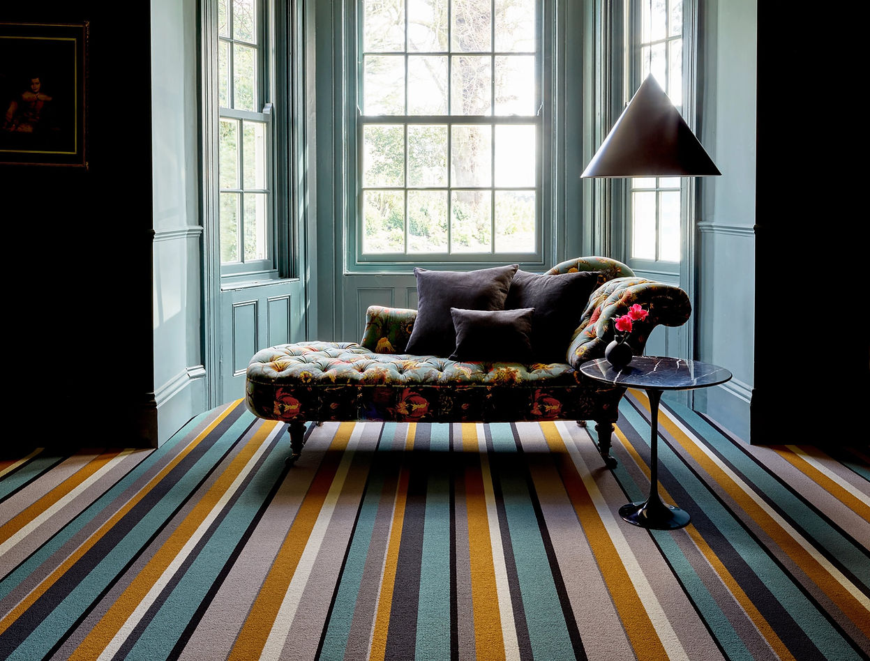 colourful striped carpet