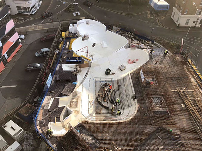 Top view of urban sports park