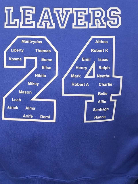 Blue leavers t-shirt with large "24" print