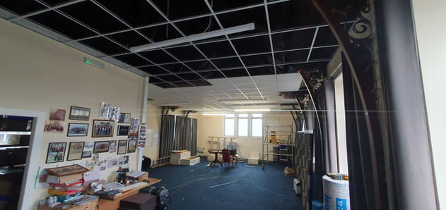 suspended ceiling installation process in office
