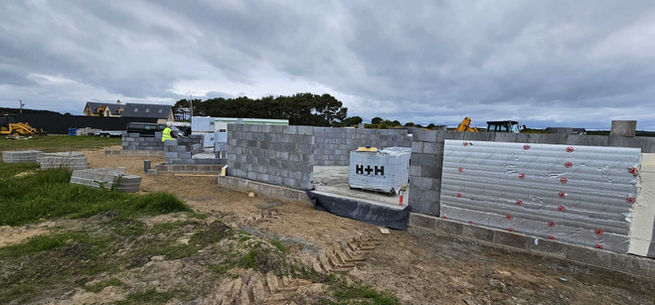 new build house under construction by Darmark Home Construction Ltd