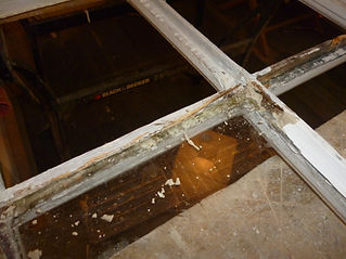 rotten timber sash window