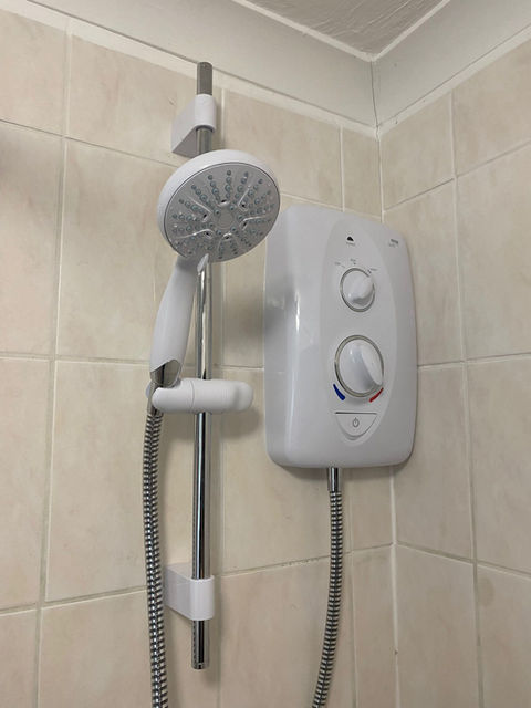 white shower head