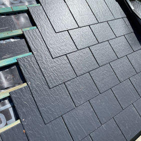 Black slate roofing