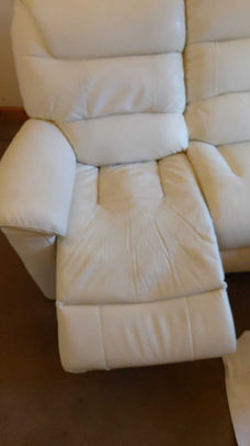 cream leather sofa after a clean