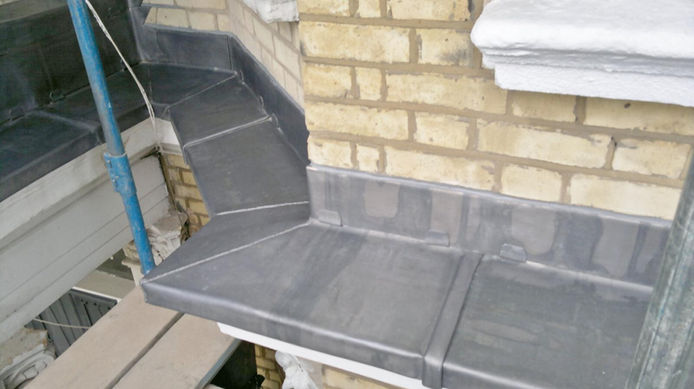 Details of ornamental leadwork flashing