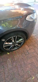 side view of silver car