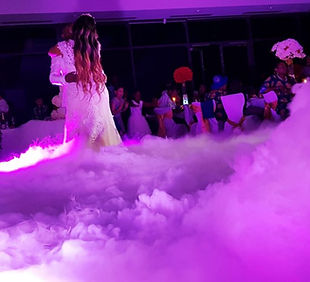 Dancing on the clouds dry ice fog effect for a wedding first dance in Glasgow.