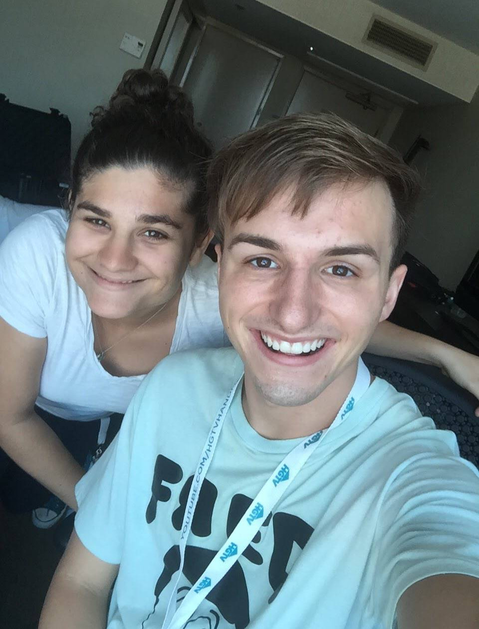 Meredith with YouTube Star Lucas Cruikshank, who is dressed in character as Fred