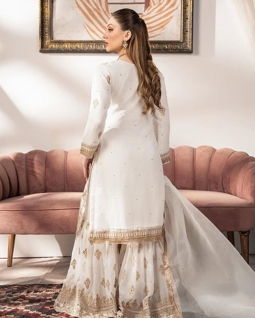 Thumbnail: White sharara set