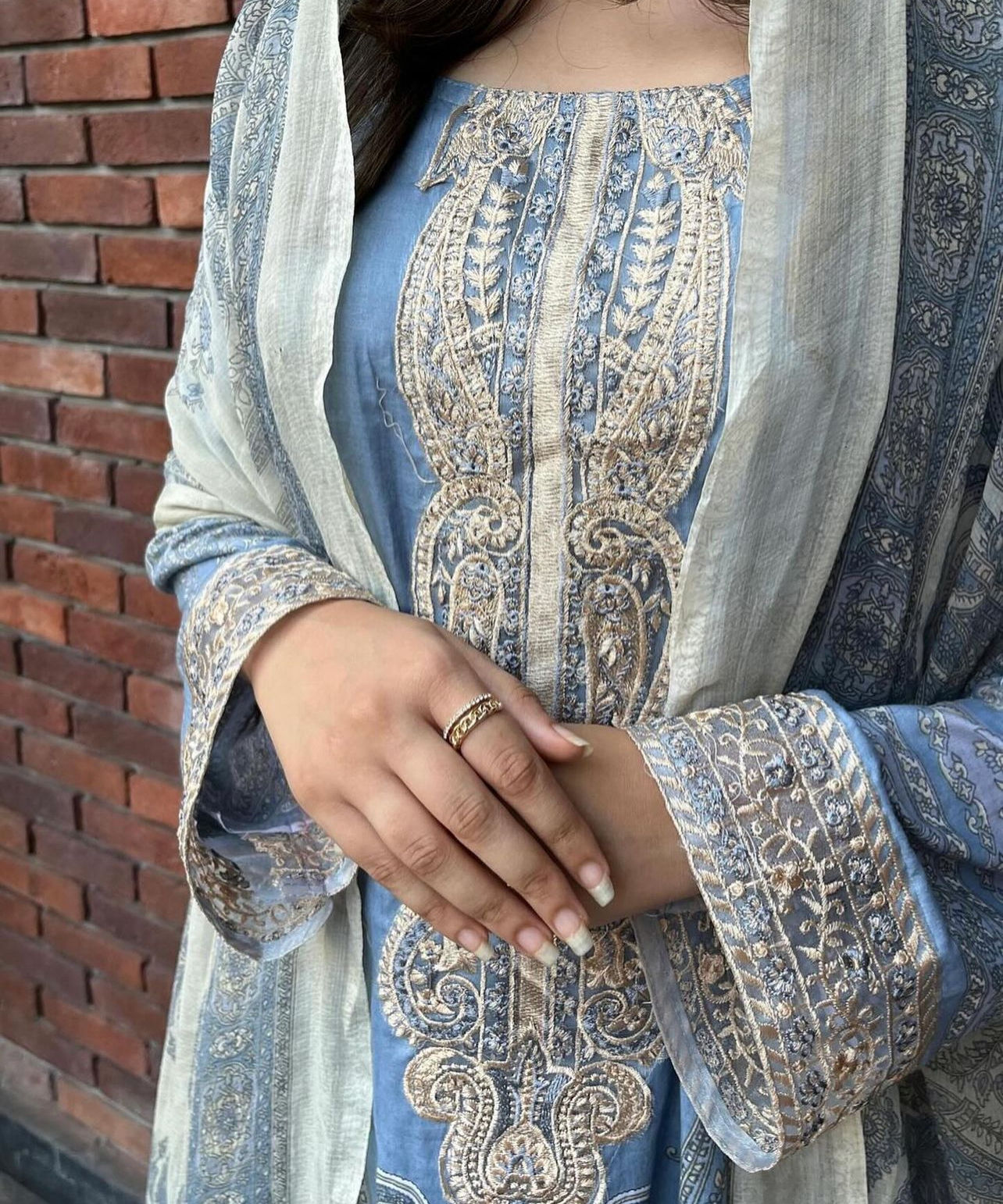 Pastel blue suit